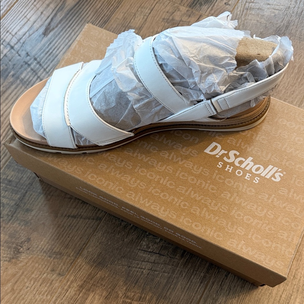 🆕 Dr. Scholl's Timeless Fun White Slingback Sandals